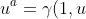 u^a=\gamma (1,u)